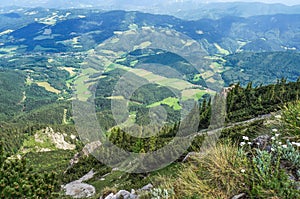 View to valley from Rax mountains