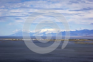 View to Vatnajokull, also known as the Water Glacier in English, is the largest and most voluminous ice cap in Iceland