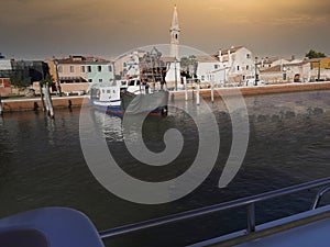 view to venice from the boat at noon