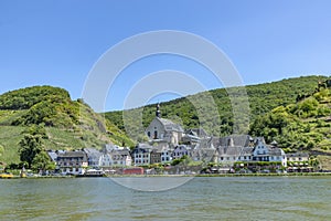 View to village Beilstein in the Moselle valley