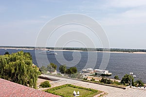 View to the Volga river Volgograd Russia photo