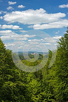 view to the Wartburg castle near Eisenach in the western Thuringian Forest photo