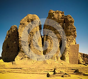 View to Western Deffufa temple in Kerma Nubia, Sudan photo