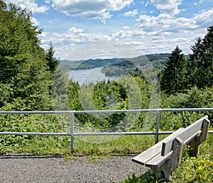 View to Wiehltalsperre Reservoir,Bergisches Land,Germany photo