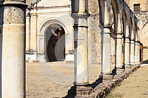 View to the yard of Convento de Cuilapam in Oaxaca photo