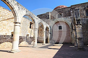 View to the yard of Convento de Cuilapam in Oaxaca photo