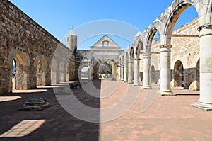 View to the yard of Convento de Cuilapam in Oaxaca photo