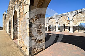 View to the yard of Convento de Cuilapam in Oaxaca photo