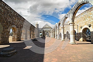 View to the yard of Convento de Cuilapam in Oaxaca photo