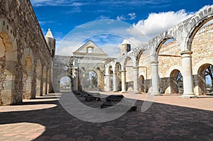 View to the yard of Convento de Cuilapam in Oaxaca photo