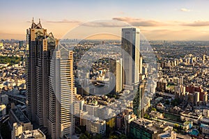 View of the Tokyo cityscape, from the Tokyo Metropolitan Government Building