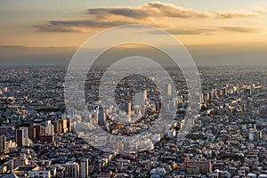 View of the Tokyo cityscape, from the Tokyo Metropolitan Government Building