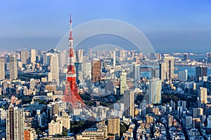 View of Tokyo tower from Roppongi Hill Tokyo,Japan