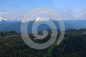 View of the Tongass National Forest from an airplane in Alaska, United States