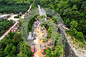 the view from the top of the bathing picnic spot of the Kenerong river in Kuala Krai Kelantan photo