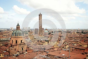 The view of the top of bologna, Italy