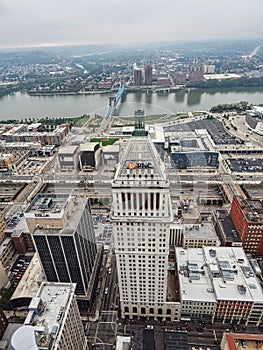 View from the top of the Carew Tower Observation deck in Cincinnati Ohio