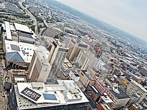 View from the top of the Carew Tower Observation deck in Cincinnati Ohio