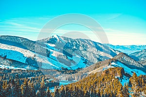 View from top of Chopok mountain at Jasna Nizke Tatry resort area, Slovakia