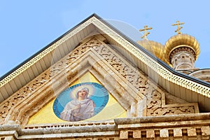 View of top of Church of Mary Magdalene, Jerusalem, Israel