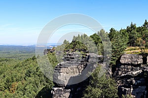 The view at the top of the Decinsky Sneznik table mountain