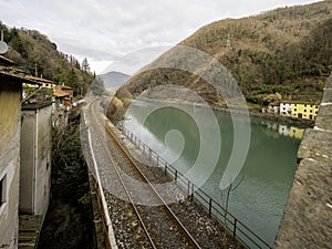 View from the top of the devil& x27;s bridge - Ponte della maddalena,Borgo a Mozzano,Italy