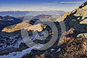 View from top of Dumbier mountain in Low Tatras mountains