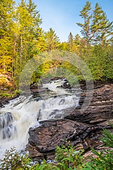 Water cascade at Egan Chute, Bancroft, Ontario photo