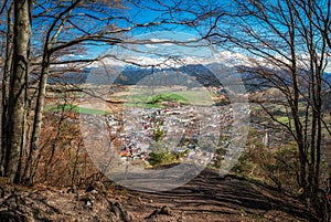 View from top of the hill Cebrat at town Ruzomberok, Slovakia