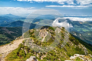 View from top of the hill Sivy vrch in Western Tatras at  Slovakia on region Orava