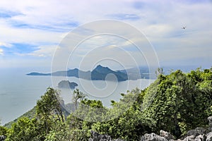 View from the top of Khao lom muak peak, Prachuap Khiri Khan, Thailand