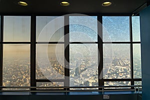 view from the top of the Montparnasse tower inside.