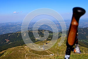 The view from the top of Mount Cimone on the Tuscan-Emilian Apennines in the province of Modena