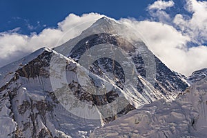 View of top of Mount Everest from Kala Patthar
