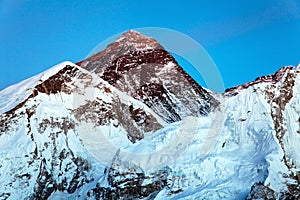 View of top of Mount Everest from Kala Patthar