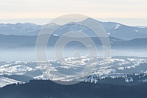 View of the top of Mount Hoverla in the Ukrainian Carpathian Mountains