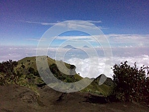 the view from the top of Mount Merbabu