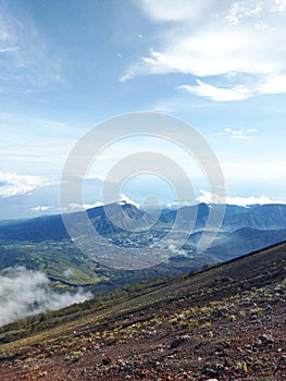 view from the top of Mount Rinjani
