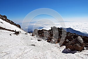 The view from top of Mount Sabalan Volcano , Iran