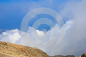 View from the top of Mount Tahtali of Antalya province in Turkey. Popular tourist spot for sightseeing and skydiving