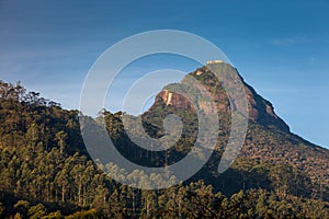 View on top of the mountain Adam's Peak at sunrise, Dalhousie