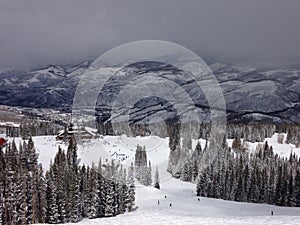 A view from the top of a mountain close to Avon Colorado photo