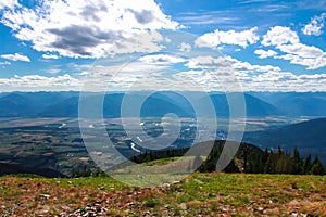 View from the top of a mountain in Creston Valley, Kootenays, BC photo