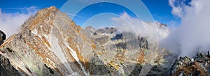 View from the top of the mountain in the High Tatras, Slovakia