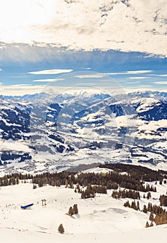 View from the top of the mountain Hohe Salve