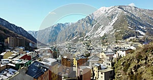 View from the top of the mountain town of Andora la Vela, Catalonia, mountain river