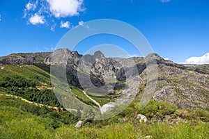 View from the top of the mountains of the Serra da Estrela natural park, Star Mountain Range