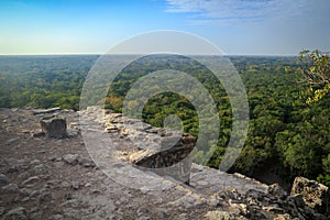 View from the top of Nohoch Mul pyramid in Coba