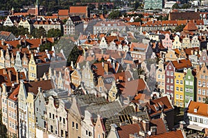 View from top of the Old Town of Gdansk. Poland