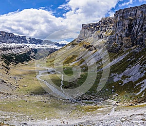 View from the top in Ordesa Valley, Aragon, Spain